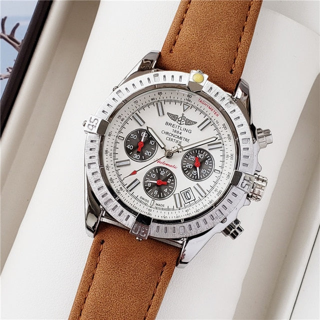 NEW Breitling Luxury Brand Mechanical Wristwatch Mens Watches Quartz Watch with Stainless Steel Strap relojes hombre automatic