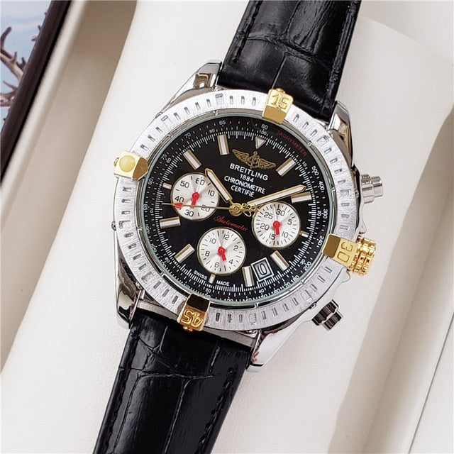 NEW Breitling Luxury Brand Mechanical Wristwatch Mens Watches Quartz Watch with Stainless Steel Strap relojes hombre automatic