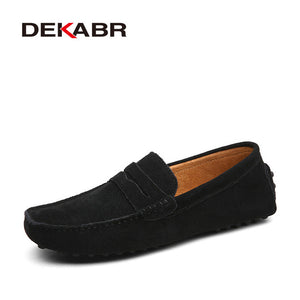 DEKABR Large Size 50 Men Loafers Soft Moccasins High Quality Spring Autumn Genuine Leather Shoes Men Warm Flats Driving Shoes