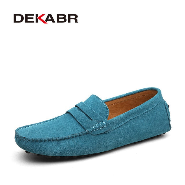 DEKABR Large Size 50 Men Loafers Soft Moccasins High Quality Spring Autumn Genuine Leather Shoes Men Warm Flats Driving Shoes