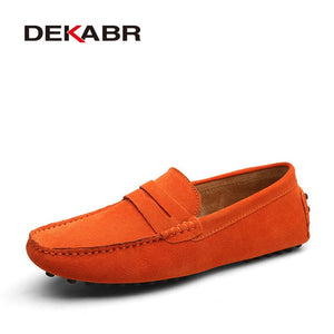 DEKABR Large Size 50 Men Loafers Soft Moccasins High Quality Spring Autumn Genuine Leather Shoes Men Warm Flats Driving Shoes