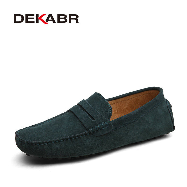 DEKABR Large Size 50 Men Loafers Soft Moccasins High Quality Spring Autumn Genuine Leather Shoes Men Warm Flats Driving Shoes