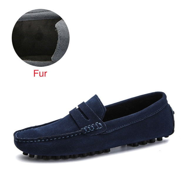 DEKABR Large Size 50 Men Loafers Soft Moccasins High Quality Spring Autumn Genuine Leather Shoes Men Warm Flats Driving Shoes