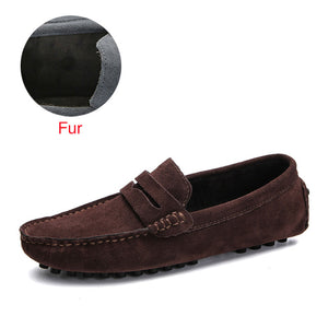 DEKABR Large Size 50 Men Loafers Soft Moccasins High Quality Spring Autumn Genuine Leather Shoes Men Warm Flats Driving Shoes