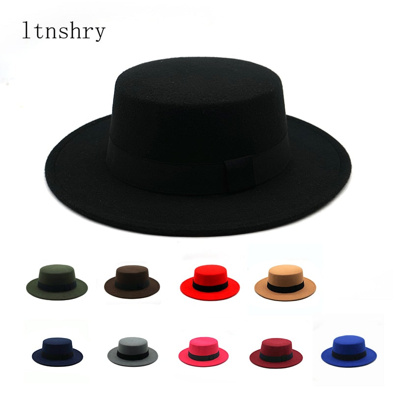 Winter Autumn Imitation Woolen Women Men Ladies Fedoras Top Jazz Hat European American Round Caps Bowler Hats Feminino Gorra