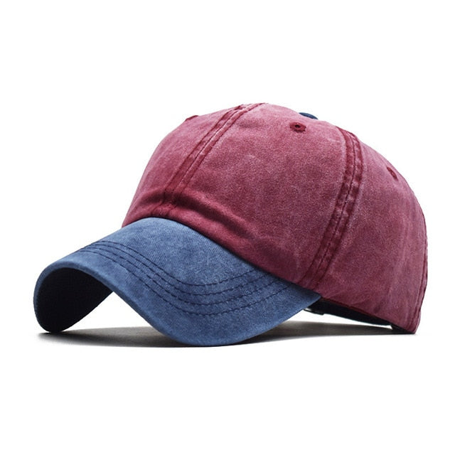 Washed Cotton Pure Color Light Board Men's Baseball Cap Multi-Color Optional Bone Cap, Stitching Dad Hat