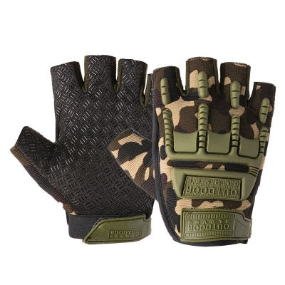 Fingerless Tactical Gloves Camouflage Military Mittens For Fitness Male Antiskid Motocycle Men Women Moto Half Finger Gloves