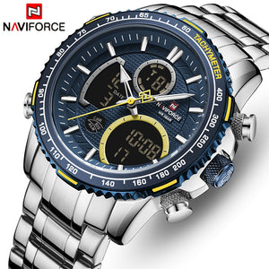 NAVIFORCE Men Watch Top Luxury Brand Big Dial Sport Watches Mens Chronograph Quartz Wristwatch Date Male Clock Relogio Masculino