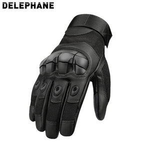 Leather Full Finger Tactical Gloves Men Women Winter Summer Touch Screen Hard Knuckles Paintball Driving Military Army Moto Bike