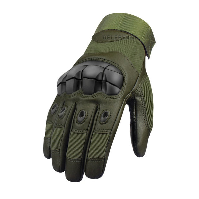 Leather Full Finger Tactical Gloves Men Women Winter Summer Touch Screen Hard Knuckles Paintball Driving Military Army Moto Bike