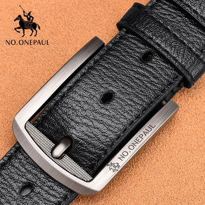 NO.ONEPAUL Genuine Leather For Men High Quality Black Buckle Jeans Belt Cowskin Casual Belts Business Belt Cowboy waistband