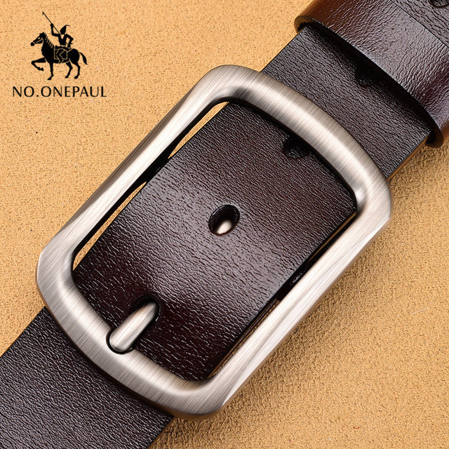 NO.ONEPAUL Genuine Leather For Men High Quality Black Buckle Jeans Belt Cowskin Casual Belts Business Belt Cowboy waistband