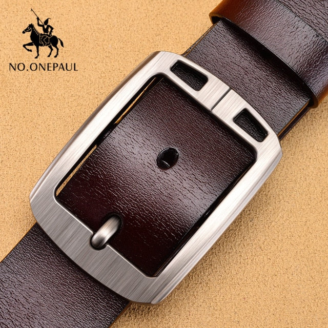 NO.ONEPAUL Genuine Leather For Men High Quality Black Buckle Jeans Belt Cowskin Casual Belts Business Belt Cowboy waistband