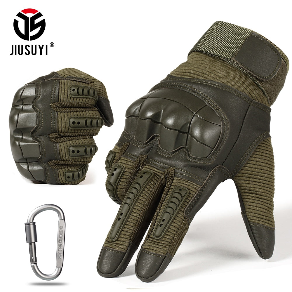 Full Finger Tactical Army Gloves Military Paintball Shooting Airsoft Bicycle Combat PU Leather Touch Screen Rubber Hard Knuckle