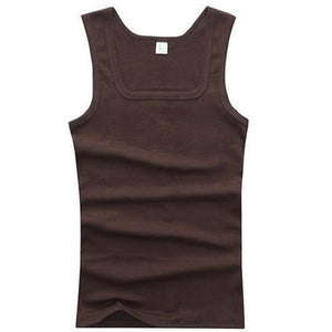 YJSFG HOUSE HOT Sale Men's Casual Tank Tops Summer Bodybuilding Sleeveless Vest Square Collar Fashion Male Tees