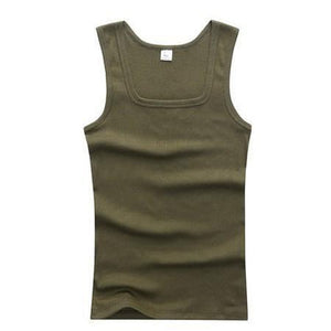 YJSFG HOUSE HOT Sale Men's Casual Tank Tops Summer Bodybuilding Sleeveless Vest Square Collar Fashion Male Tees