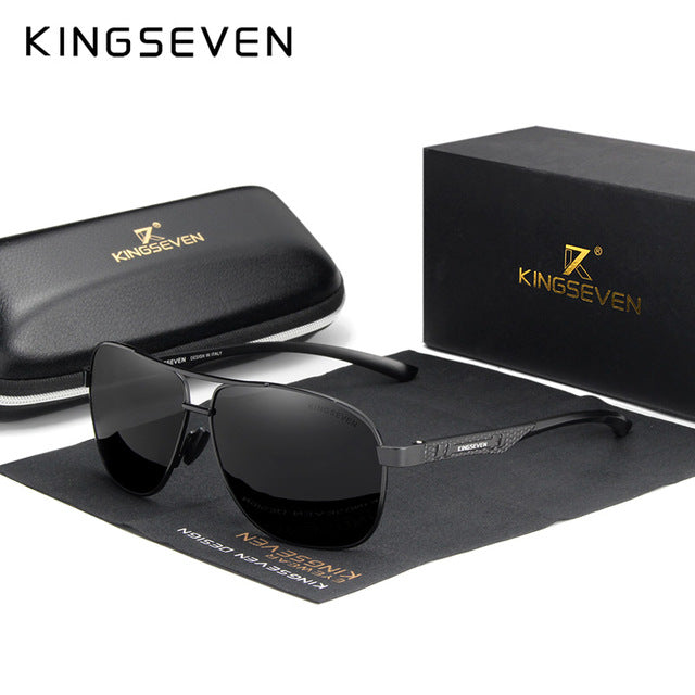 KINGSEVEN 2020 Brand Men Aluminum Sunglasses Polarized UV400 Mirror Male Sun Glasses Women For Men Oculos de sol