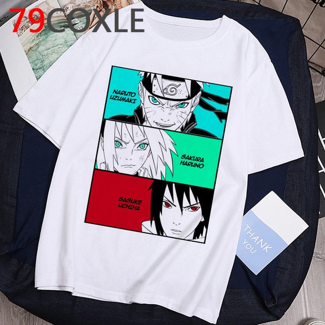 Naruto Fashion Japanese Anime T Shirt Men Sasuke Funny Cartoon T-shirt Casual Cool Streetwear Tshirt Couple Hip Hop Top Tee Male