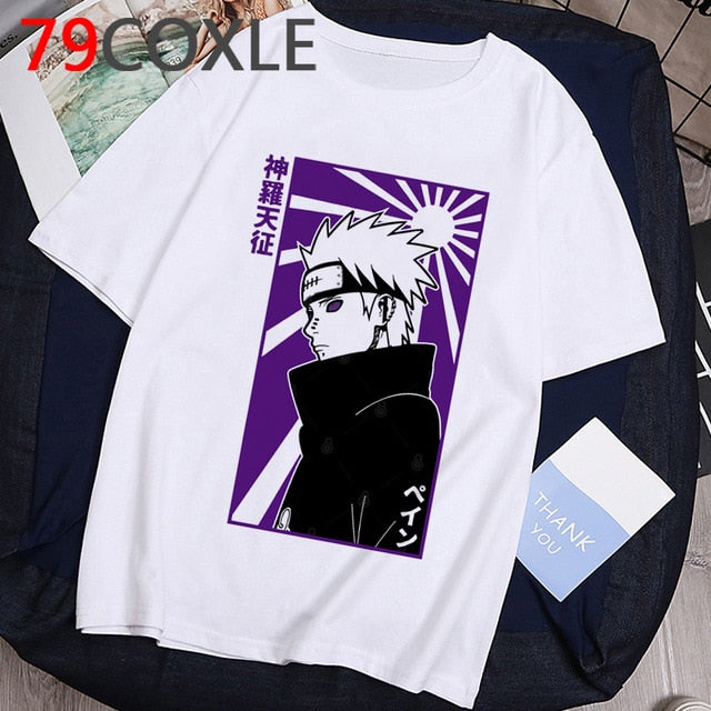 Naruto Fashion Japanese Anime T Shirt Men Sasuke Funny Cartoon T-shirt Casual Cool Streetwear Tshirt Couple Hip Hop Top Tee Male