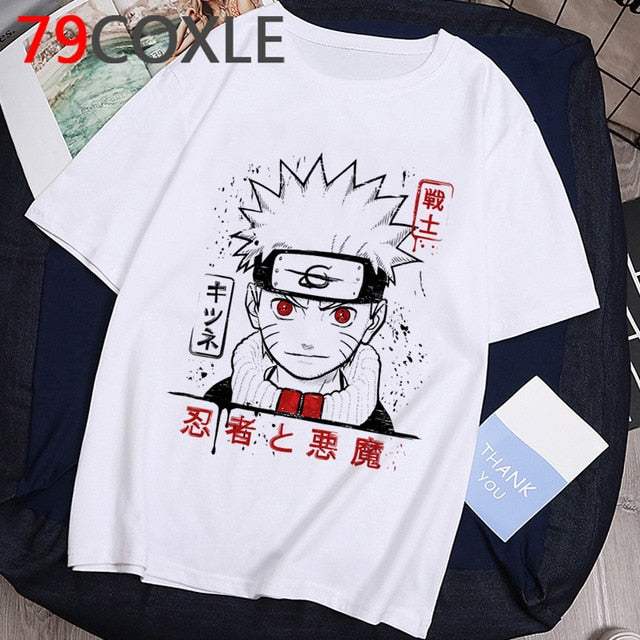 Naruto Fashion Japanese Anime T Shirt Men Sasuke Funny Cartoon T-shirt Casual Cool Streetwear Tshirt Couple Hip Hop Top Tee Male