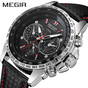 MEGIR Mens Watches Top Brand Luxury Quartz Watch Men Fashion Luminous Army Waterproof Men Wrist Watch  Relogio Masculino 2019