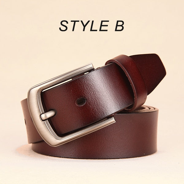 [DWTS]men belt male high quality leather belt men male genuine leather strap luxury pin buckle fancy vintage jeans free shipping