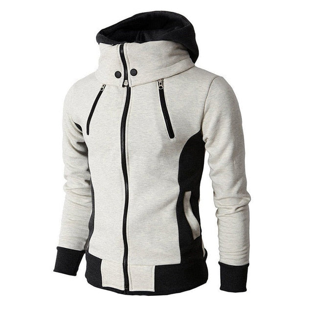 2020 Zipper Men Jackets Autumn Winter Casual Fleece Coats Bomber Jacket Scarf Collar Fashion Hooded Male Outwear Slim Fit Hoody