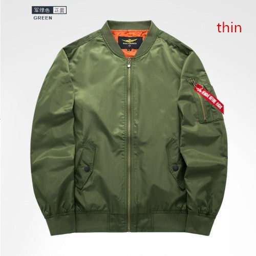 2019 High quality Ma1 Thick and thin Army Green Military motorcycle Ma-1 aviator pilot Air men bomber jacket