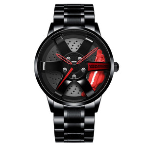 NEKTOM Men Car Wheel Watch Fashion Waterproof Sport Watch Men's Quartz Mesh With Rim Hub Watch Run Quartz Men Quartz Watch