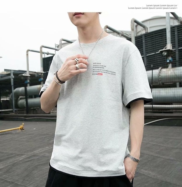 New Summer Men's T-Shirts Hop Hip Harajuku Cotton Round Collar Half sleeve Tops Tees Fashion Streetwear Sports Boy's T Shirts