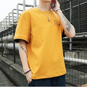 New Summer Men's T-Shirts Hop Hip Harajuku Cotton Round Collar Half sleeve Tops Tees Fashion Streetwear Sports Boy's T Shirts