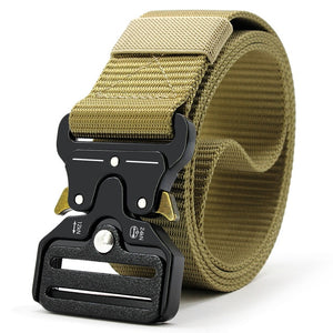 JACNAIP Tactical belt Nylon Army Belt new men's military multifunction buckle outdoor sports hook Belt 125/135cm Wide3.8cm