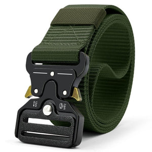 JACNAIP Tactical belt Nylon Army Belt new men's military multifunction buckle outdoor sports hook Belt 125/135cm Wide3.8cm