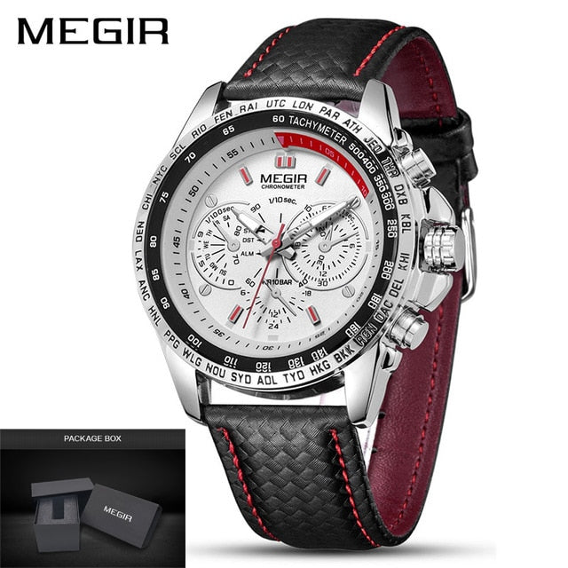 MEGIR Mens Watches Top Brand Luxury Quartz Watch Men Fashion Luminous Army Waterproof Men Wrist Watch  Relogio Masculino 2019