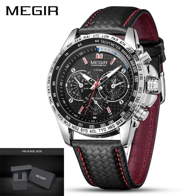 MEGIR Mens Watches Top Brand Luxury Quartz Watch Men Fashion Luminous Army Waterproof Men Wrist Watch  Relogio Masculino 2019