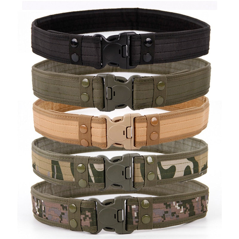 2020 New Army Style Combat Belts Quick Release Tactical Belt Fashion Men Canvas Waistband Outdoor Hunting 5Colors Optional 130cm