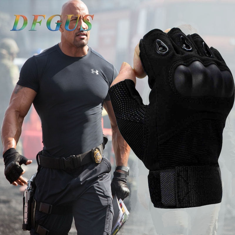 2020 Sale Us Army Men's Tactical Gloves Outdoor Sports Half Finger Military Combat Anti-Slip Carbon Fiber Shell Tactical Gloves